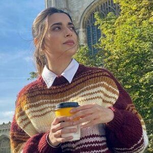 Zara Wool Alpaca Blend Striped Knit Sweater Blogger Fav Size Small